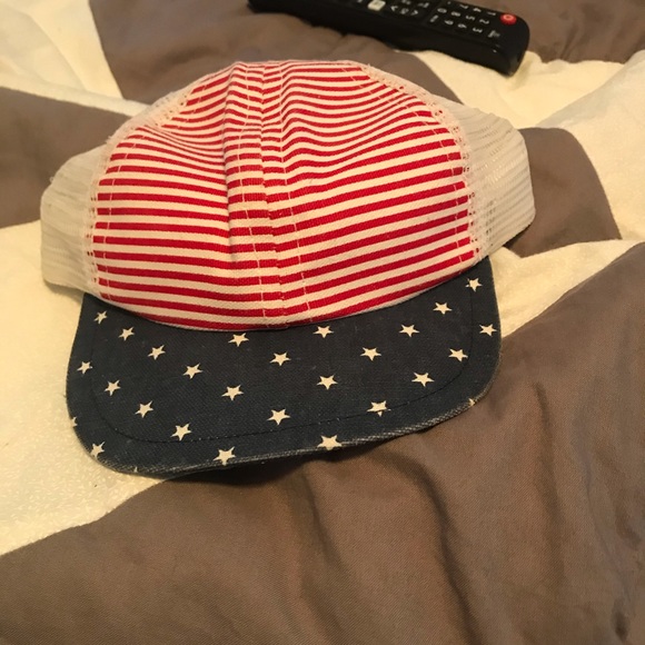 New Handmade Patriotic Red White and Blue Baby Sun Bonnet